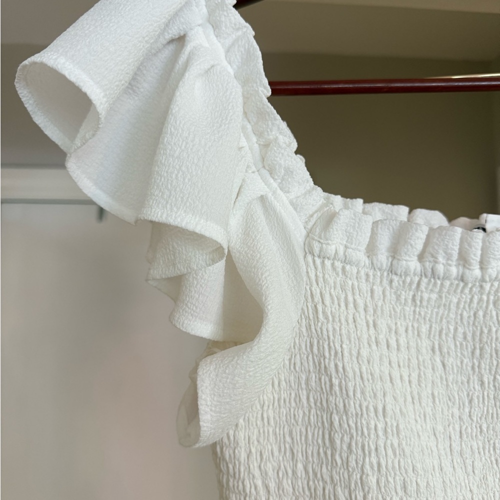 White Ruffled Dress - Picture 4 of 5